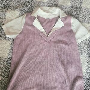 Milano Mauve Ribbed Sweater Vest